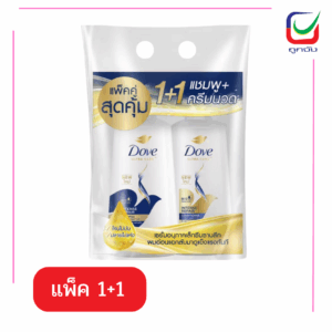 โดฟแชพู+แชมพู  สีน้ำเงิน สลิม380 มล.(1แถม1)